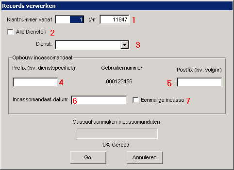 aanmaak mandaten